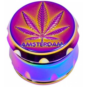 The Amsterdam - Four Part Mini Grinder - 30MM - Rainbow New