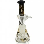 5" Holographic Golden Honeycomb Water Pipe - Black New