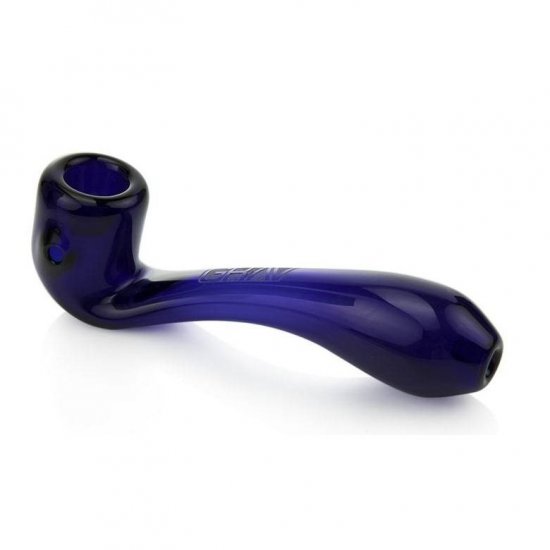 GRAV? Classic Sherlock 6\" Shiny Curved Sherlock Glass Hand Pipe - Blue Black New