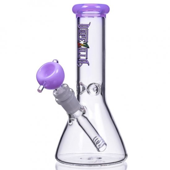 Lil Zilla - 7\" Thick Beaker Base Bong - Milky Purple New
