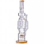 Chill Glass 20" Triple Chamber Bong with Multi Perc - Yellow New