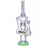 Nature Enforcer - Lookah? - 17" Inline Recycler Perc Bong - Milky Green New