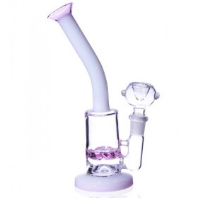 8" Turbine Honeycomb Water Pipe - Pink Tilted New