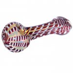 4" Fumed hypnotic Glass Spoon Hand Pipe - Rich Red New