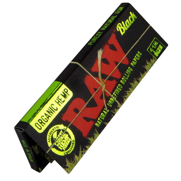 Raw? - Organic Hemp Black Rolling Paper - 1? Size New