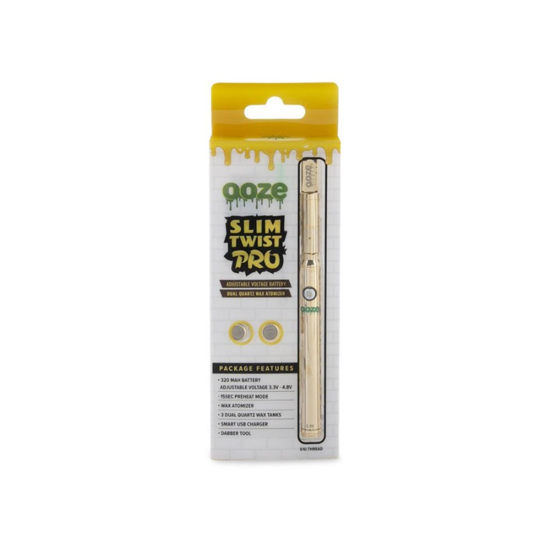 OOZE SLIM TWIST PRO 320MAH ADJUSTABLE VOLTAGE BATTERY KIT - GOLD New