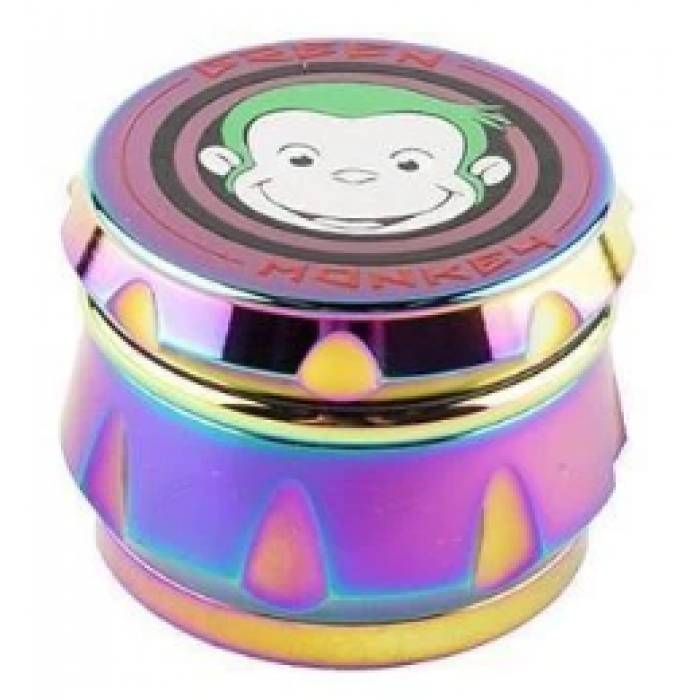 Green Monkey Four-Part Grinder - Baboon Crown Series - 62mm - Rainbow New