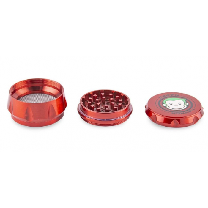 Green Monkey Four-Part Grinder - Baboon Crown Series - 50mm - Red New